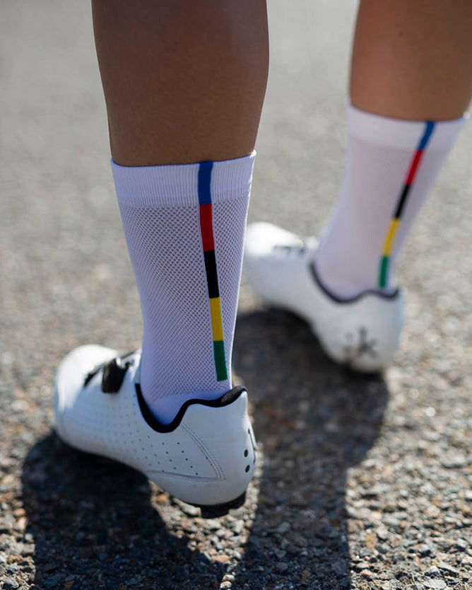 SANTINI chaussettes de velo officielles UCI RAINBOW