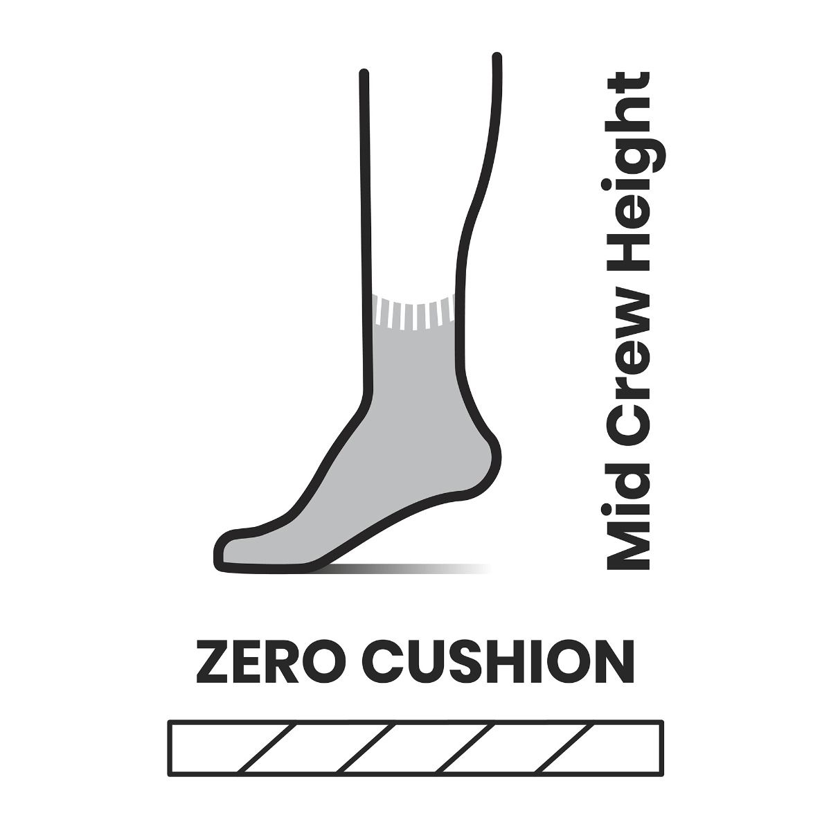 Chaussettes de course mi-mollet Run Zero Cushion à motifs - Homme